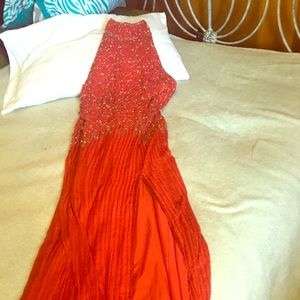 Red sequin gown